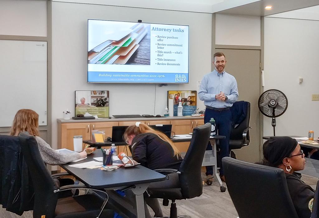 Ithaca real estate attorney Robert Kawecki presents to first-time homebuyers in Ithaca, New York.